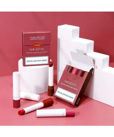 Buy Long Lasting Matte Lipstick Set - 4 Shades of Red Waterproof & Moisturizing Velvet Lipsticks for Women - Buy Online on SooperMarket.com