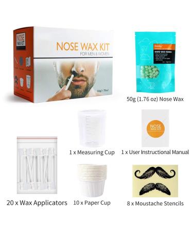 Chseo Original Nose Wax Kit - 20 Wax Sticks for Men & Women | Hair Removal Mustache Protectors User Manual | #61 Nose Hair Wax Kit - Buy Online on SooperMarket.com