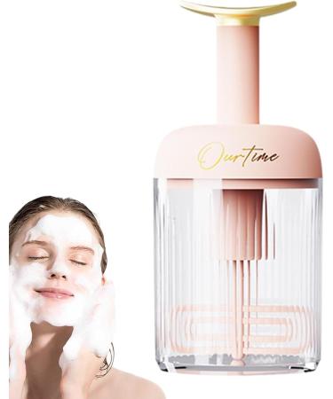 Visiblurry Cleanser Foamer Transparent Manual Facial Cleanser Foamer Type Rotating Foam Maker Portable Facial Cleansing Tools Deep Cleansing Detachable Fine Foam Pink - Buy Online on SooperMarket.com