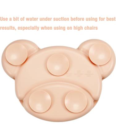 PandaEar Silicone Suction Plate Toddler Set | BPA-Free Divided Baby Food Plate with Spoon and Fork | Dishwasher & Microwave Safe | Bear Shape (Pink) - Buy Online on SooperMarket.com
