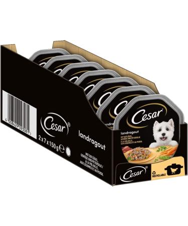 Cesar dog food wet food country kitchen with poultry and vegetables in a delicious sauce 14 bowls (14 x 150g) land kitchen poultry & vegetables 150 g (14 Pack)