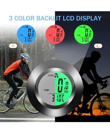 Multifunction Waterproof Bicycle Computer | Speedometer with 20 Functions & 3-Colored Backlit Display | Ideal for Adults & Children - Buy Online on SooperMarket.com