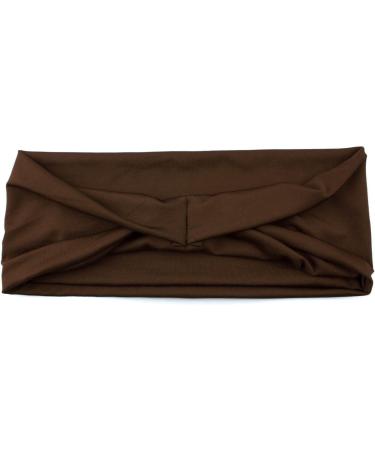 Mytoptrendz Wide Headband Womens Workout Soft Non Slip Elastic Fabric Hair band Mens Bandeau For Sports Gym Hair Wrap Girls Hair Styling Accessories (Brown) - Buy Online on SooperMarket.com