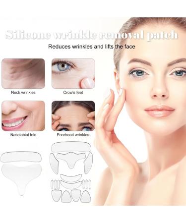Anti-Wrinkle Patches 18 Pieces Face Wrinkle Removal Patches Reusable Silicone Wrinkle Pad Set for Smooth Neck Forehead Eyes Mouth for Women and Girls - Buy Online on SooperMarket.com