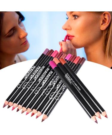 Lip Gloss Make Up Liner Pencil Natural Lip Makeup 12 Different Colors Waterproof and Long Lasting Lip Liner Pencil Set Pearl Eyeliner Kit Metalic Eyeliner Liquid Eyeliner Set for Girls Woman - Buy Online on SooperMarket.com