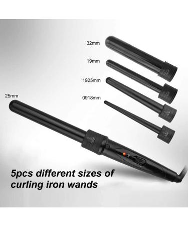 5 in 1 Curling Iron Curling Iron Wand Set Led Adjustable Temperature Hair Styling Curling Iron 5 Curling Irons of Different Sizes to Create Different Hairstyles 110 240V(US) - Buy Online on SooperMarket.com