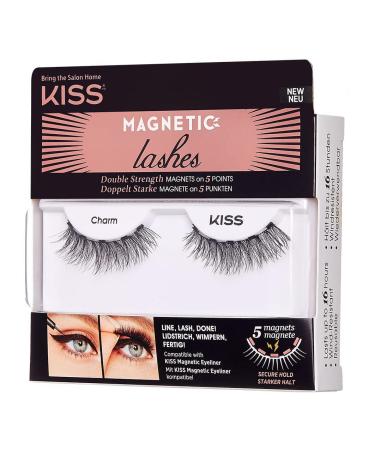 KISS Magnetic Lashes Charm - Wind Resistant, Dermatologist Tested, Last Up To 16 Hours - 1 Pair of Synthetic False Eyelashes - Buy Online on SooperMarket.com