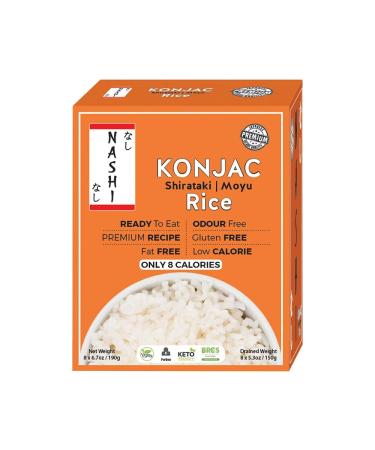 Nashi Shirataki Konjac Moyu Rice - Low Fat Glucomannan Premium Recipe Keto friendly Suitable for Vegan Odour Free low calorie food | Ready to Eat (8 190g)