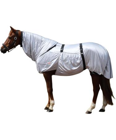 RL24 Eczema Ceiling for Horses - Insect-Proof with Neck & Abdomen Protection | Fine-Meshed Double Front Closure | Silver Gray 145cm - Buy Online on SooperMarket.com