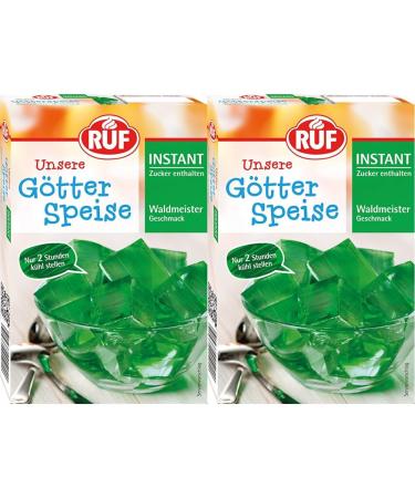 Ruf instant god-food wooden taste wobbly pudding gods of dish powder fast preparation only add water 2 pack 1 x 100g 100 g (2-pack) Waldmeister