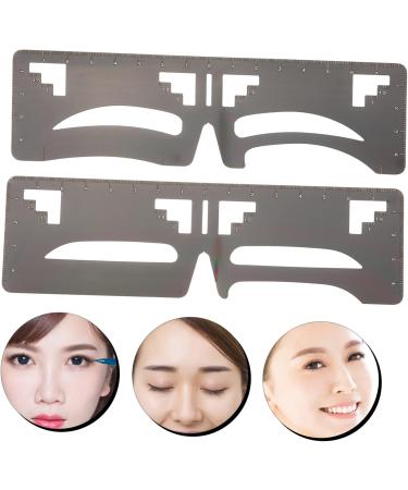 Baluue 2pcs Eyebrow Ruler Brow Guide Template Eyebrow Tools Brow Mapping Eyebrow Tracer Stainless Steel 20x4.8cm As Shown - Buy Online on SooperMarket.com