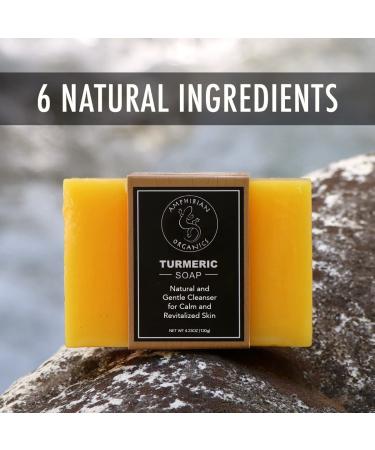 Amphibian Organics Turmeric Soap - All Natural Cleanser for All Skin Types - Gentle Face & Body Wash for Men, Women & Teens - 6 Ingredients - Buy Online on SooperMarket.com
