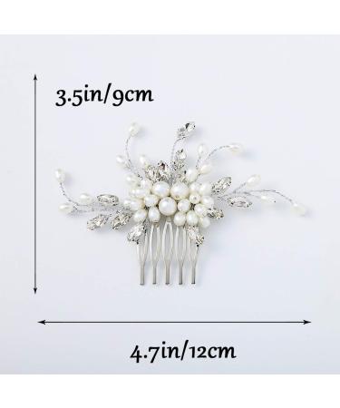Easedaily Silver Rhinestone Bridal Hair Comb - Wedding Hair Accessory for Women - Buy Online on SooperMarket.com