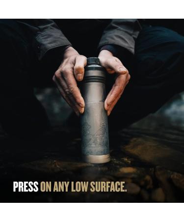 GRAYL Titanium UltraPress 500ml Water Filter Bottle - Covert Black | Ideal for Hiking Camping Survival & Travel - Buy Online on SooperMarket.com