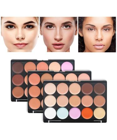 FantasyDay 15 Color Concealer Palette - High Opacity Contour Kit with Brushes & Sponge | Long-Lasting Full Coverage Color Corrector - Buy Online on SooperMarket.com