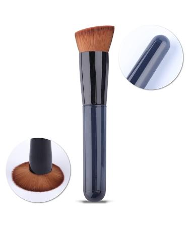 Flat Top Kabuki Foundation Brush for Liquid, Cream, Powder Makeup - Travel Size Blue Face Brush - Buy Online on SooperMarket.com