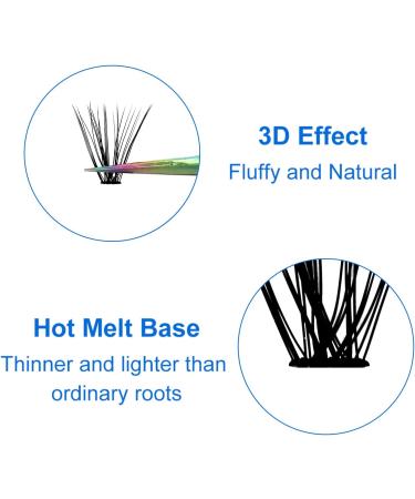D Curl 0.07mm 14mm Individual Cluster Eyelash Extensions - 30 Root DIY Lashes - Clusters-30D-0.07-D-14 - Buy Online on SooperMarket.com