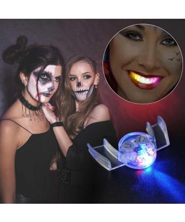 LED Flashing Light Up Teeth Glow in The Dark Mouth LED Party Favor Multicolored LED Light Up Gadget for Halloween (White) - Buy Online on SooperMarket.com