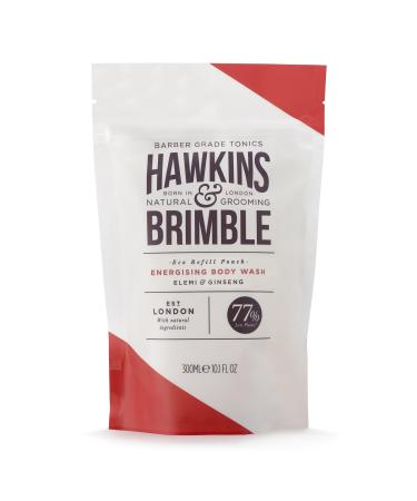 Hawkins & Brimble Bodywash Eco-Refill Pouch 10.1 Fl oz (300ml) - Body wash For Men And Naturally Fragranced - Sustainable Eco Friendly Refill Pouches