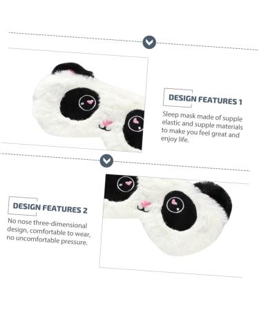 Angoily Plush Silk Eye Mask Set - 2pcs Cartoon Blindfolds for Sleep & Travel Comfortable Satin Eye Cover for Adults - Black & White - Buy Online on SooperMarket.com