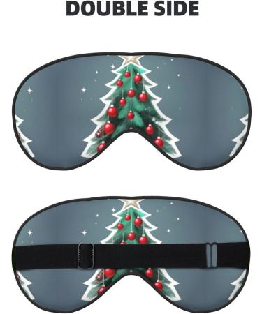 Christmas Tree and Red Ball Print Double-Sided Eye Mask Soft and Light Blocking for Enhancing Sleep Quality - Buy Online on SooperMarket.com