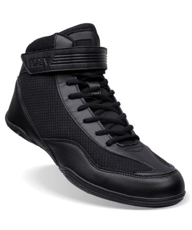 Core wrestling shoes for men women and children - non -slip martial shoes - robust training shoes suitable for wrestling crossfit and weightlifting - martial arts shoes 43 EU all black