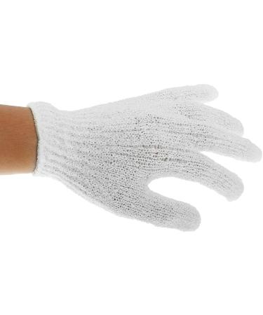 Exfoliating Peeling Bath Gloves - White 1 Pair (2 Pieces) for Spa-Like Skin Care | Fast International Shipping - Buy Online on SooperMarket.com