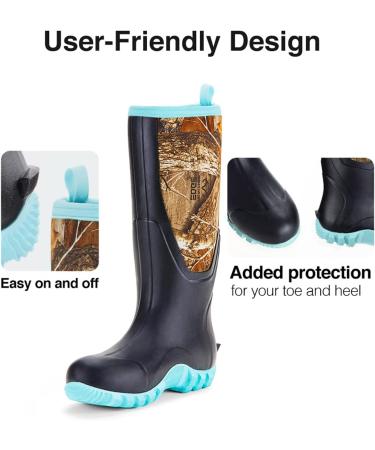 TIDEWE Women's Multi-Season Waterproof Rubber Boots - Pink & Green, Size 8 - Buy Online on SooperMarket.com