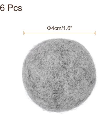 sourcing map 6 Pcs Wool Dryer Balls 1.6 Inches Wool Laundry Dryer Balls for Reducing Clothing Static and Wrinkles Light Grey 1.6" Light Grey - Buy Online on SooperMarket.com