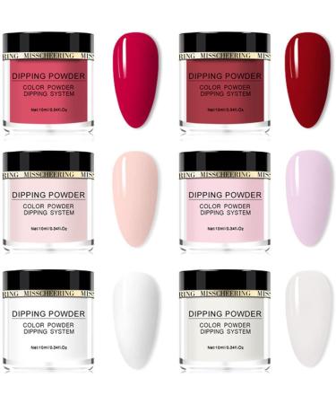Blue Gray Nail Polish Dip Powder Nail Kit Nude Pink Glitter 6 Colors Acrylic Dipping Powder System Kit For French Nail Manicure Nail Art Set Rhinestone Applicator Tool (A One Size) One Size A - Buy Online on SooperMarket.com