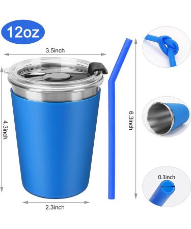 Kids Stainless Steel Sippy Cups 12oz - Spill Proof with Straws and Lids - Toddler Insulated Tumblers - 5 Pack Multicolor - Buy Online on SooperMarket.com