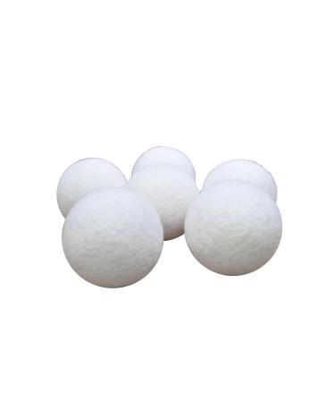Pachamama Handmade XL Wool Tumble Dryer Balls 7cm 6 Pk Reduce Drying Time Save Energy Fabric Soften Reduce Static Reduce Wrinkles Unscented Long Life - Plain Cream Natural Felted by Hand Fair Trade