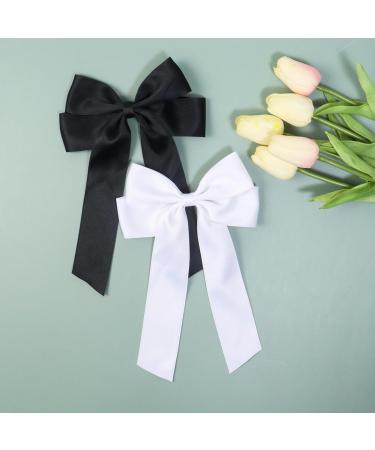 2 Pack Bow Hair Clips Pink Hair Bows for Women Girls Large Bow Clips Hair Barrette Hair Accessories(Black White) - Buy Online on SooperMarket.com
