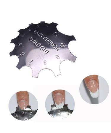 C-Shade Easy French Smile Line Nail Art Manicure Edge Trimmer Nail Cutter Acrylic Tool with 11 Sizes-FS01 Silver