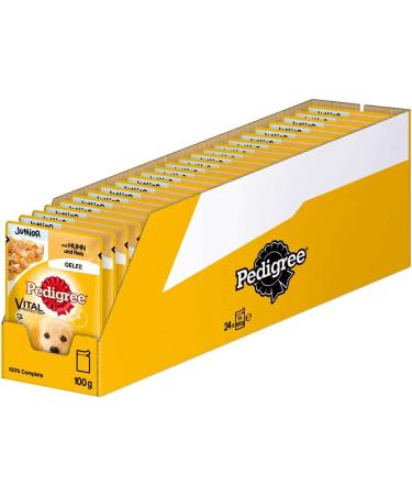 PEDIGREE Vital Protection Junior Pouches - Chicken & Rice in Jelly 24 x 100g | Premium Dog Food for Healthy Growth - Buy Online on SooperMarket.com