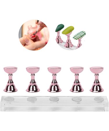 TYTOGE Nail Art Display Practice Stand Magnetic Nail Fingernail Tip Holder Manicure Set Tool for Home DIY Beginner Salon Supplies (Rose Pink) - Buy Online on SooperMarket.com