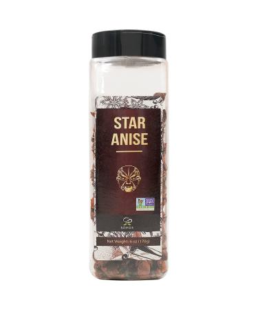Soeos Star Anise Seeds 6oz (170g), Non-GMO Verified, Great for Baking and Tea, Anis Estrella, Whole Chinese Star Anise Pods, Dried Anise Star Spice, Chinese Star Anise, Star Anise Bulk, Anise Star.