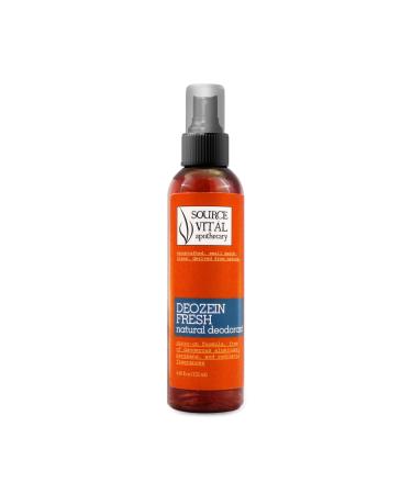 Deozein Fresh Natural Spray Deodorant by Source Vit l Apothecary | Crisp  Light Floral Scent | Paraben and Baking Soda Free  Non-Toxic  Odor-Controlling | Men  Women  and Teens | (4.46 fl. oz.)