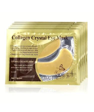 24k gold under eye mask collagen crystal eye patches for dark circles puffy eyes moisturise anti wrinkles hydrating 10 pack