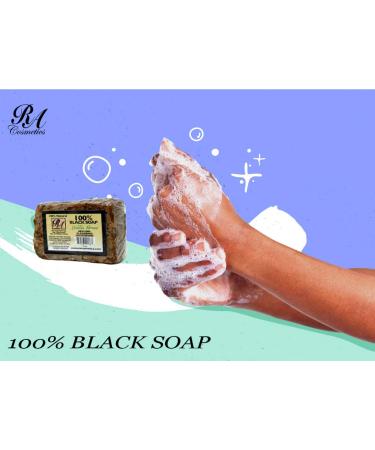 RA Cosmetics 100% Black Soap with Lemon Grass - Natural Skin Care 5 oz | Buy Internationally - Buy Online on SooperMarket.com