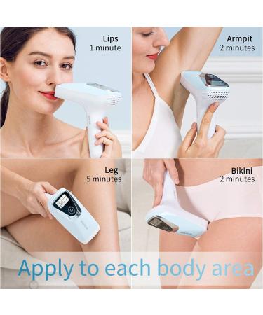 VEME IPL Hair Removal Device for Women - Permanent, Painless Hair Remover with 5 Energy Levels - 500,000 Flashes - Blue & White - Buy Online on SooperMarket.com
