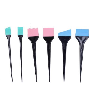 6pcs Silicone Hair Dye Brush Set Home Barber Shop Hair Coloring Salon Dye Tools - Buy Online on SooperMarket.com