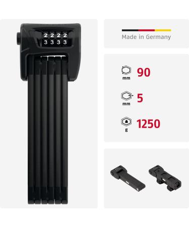 Buy Abus Bordo Combo 6100/90 Folding Bike Lock - Durable Hardened Steel Keyless Number Code Security Level 9 90cm - International Shipping Available - Buy Online on SooperMarket.com