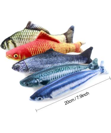 NATUCE 5PCS Catnip Fish Toys for Cat 20 cm Cat Toys Cat Fish Pillow Cat Catnip Toys Cat Chew Toys Pet Toy Cat Pillow Fish Toy Teeth Cleaning Interactive Plush Cat Toys for Cat Puppy dog A-20CM - Buy Online on SooperMarket.com