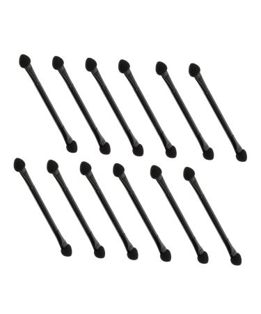 Baluue 30pcs Double Ended Eye Shadow Stick Makeup Blending Sponge Eyeshadow Blending Brush Black Plastic