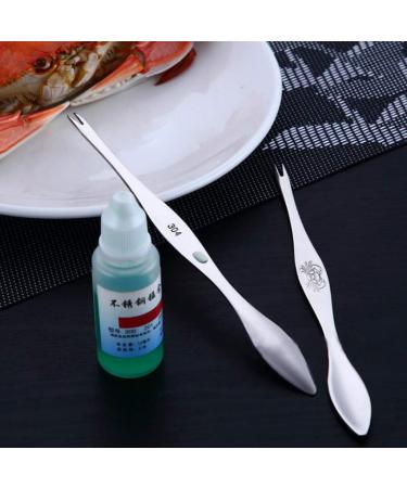 Alloy Steel Pliers Multi-Purpose Stainless Crab Eating Fork Tool Kitchen Dining & Bar Fingernail Scrub Brush Hard Bristles (Silver One Size) Silver One Size - Buy Online on SooperMarket.com