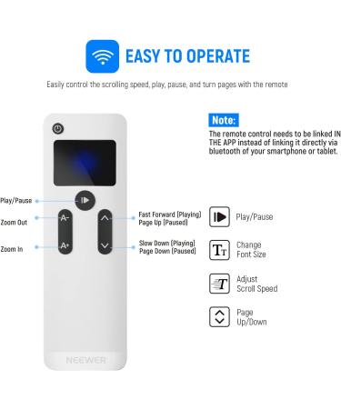 NEEWER RT-110 Bluetooth Remote Control for Teleprompter App | iOS & Android Compatibility - Buy Online on SooperMarket.com