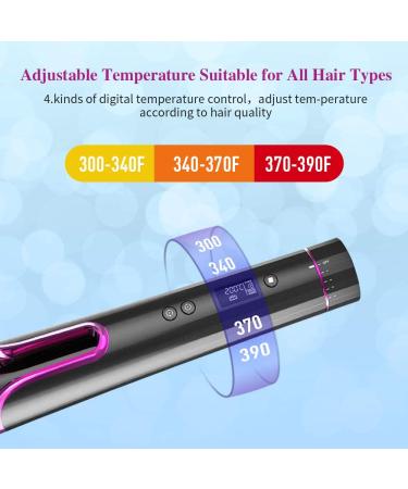 Cordless Automatic Hair Curler with LCD Display and Timer - Rechargeable Curling Iron with Auto Shut-Off (Black) - Buy Online on SooperMarket.com