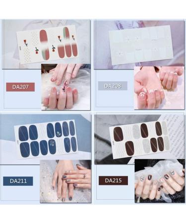 Glitter Purple Silver Floral Nail Stickers - 16 Sheets, Self-Adhesive Wraps for Women and Girls - Buy Online on SooperMarket.com