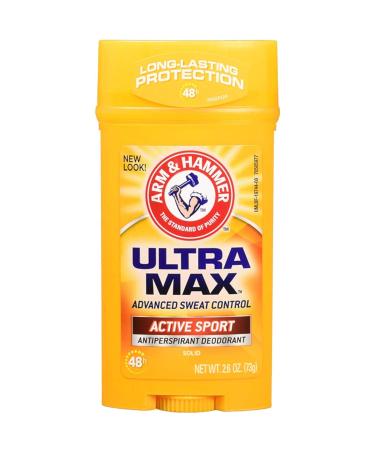 ARM & Hammer Ultramax Solid Antiperspirant Deodorant Active Sport 2.6 Oz (Pack of 4)